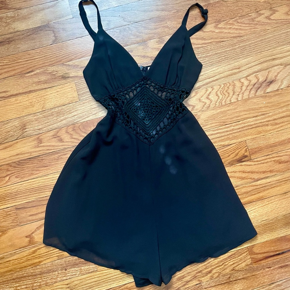 Black Sheer Romper